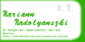 mariann nadolyanszki business card